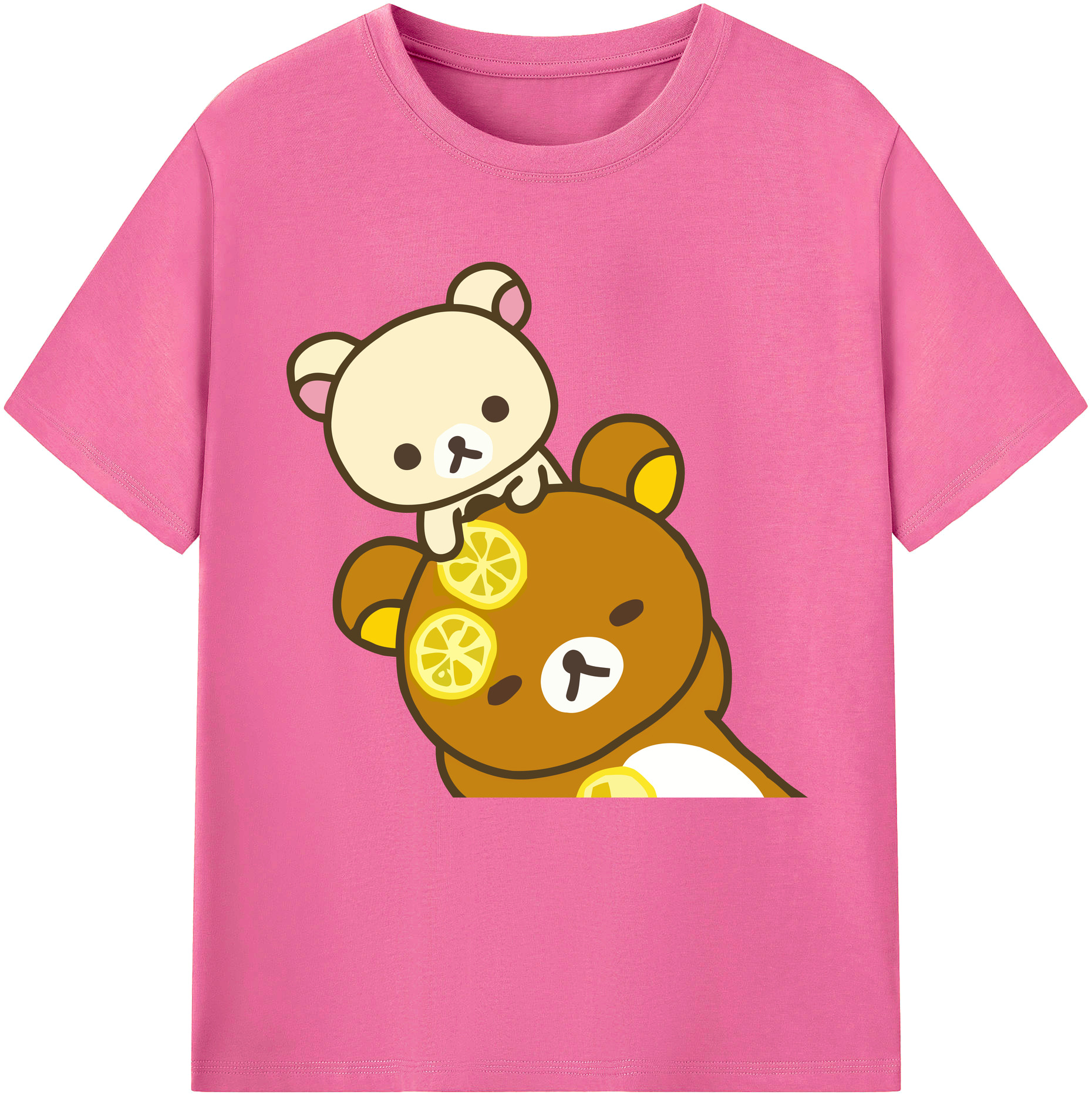 （画像用） リラックマ リラックマ キイロイトリ Rilakkuma Korilakkuma Kiiroitori レディースカジュアルプリントTシャツ（綿100％）